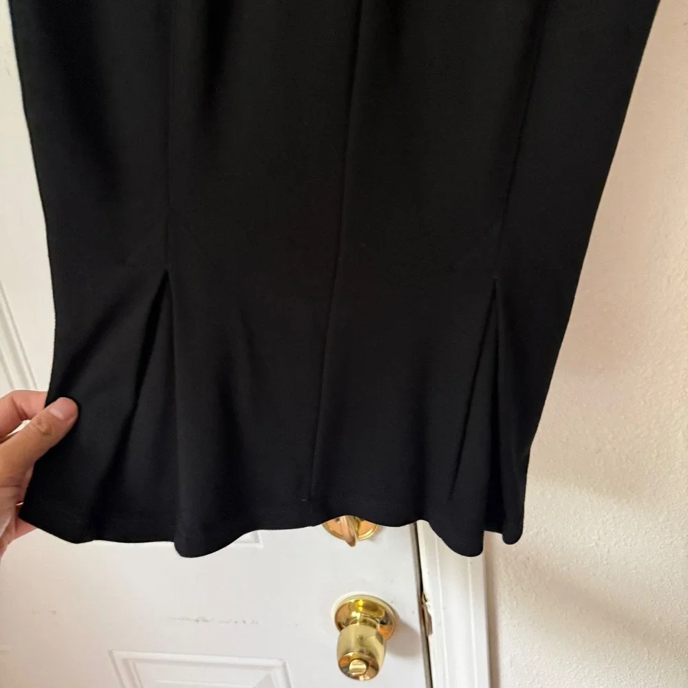 LAURA BYRNES‎ black pencil mod pinup retro knit midi length skirt
